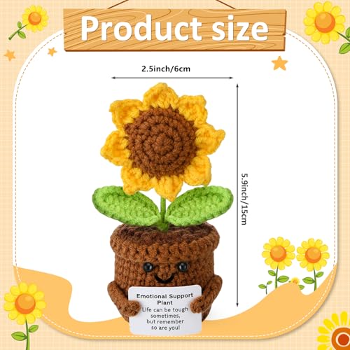 Emotional Support Plush Sunflower - Handmade Gift for Women