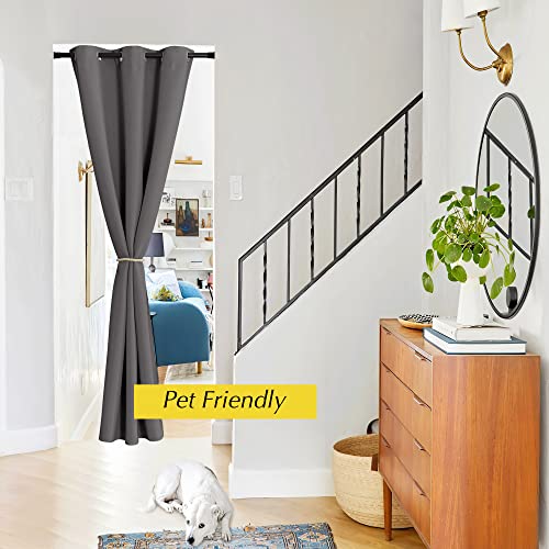 NICETOWN Grey Doorway Curtain - 42x80 Inch Grommet Closet Room Darkening Panel