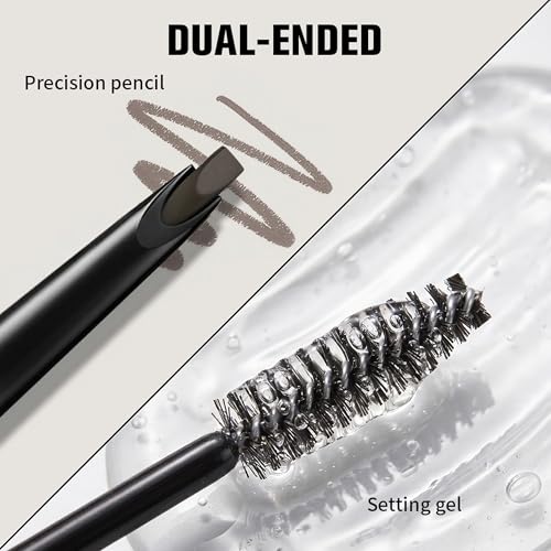 BEUKING Sculpt-N-Stay Waterproof Dual-Ended Eyebrow Pencil & Setting Gel, Shade 04