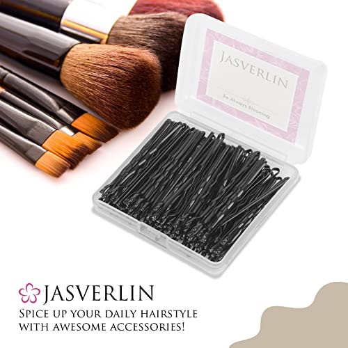 JASVERLIN Large Black Bobby Pins 2.4 Inch 100 Pcs Long Hair Pins