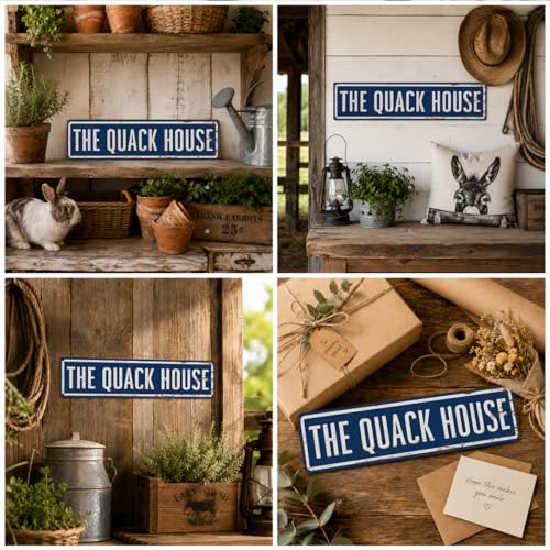Farmhouse 02 Rustic Duck Coop Sign - Metal Outdoor Decor 15.7x3.9