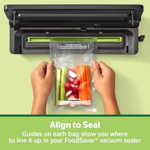 FoodSaver Pint Pre-Cut Vacuum Seal Bags - 27 Pack, Easy Tear-to-Open