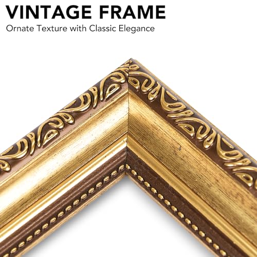 JCJMY 4x6 Vintage Gold Picture Frame Set with Mat - 2 Pack