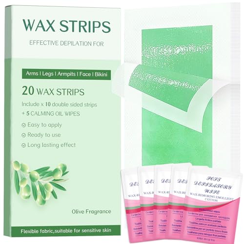 KAGZWXX Body Wax Strips for Hair Removal - 20 Count At-Home Waxing Kit