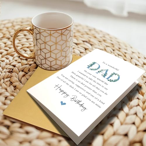 Thoughtful Birthday Card for Dad with Poem from Daughter or Son