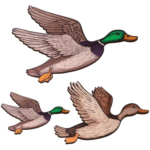 Wooden Mallard Duck Wall Decor Set - 3 Rustic Sizes for Nursery & Home