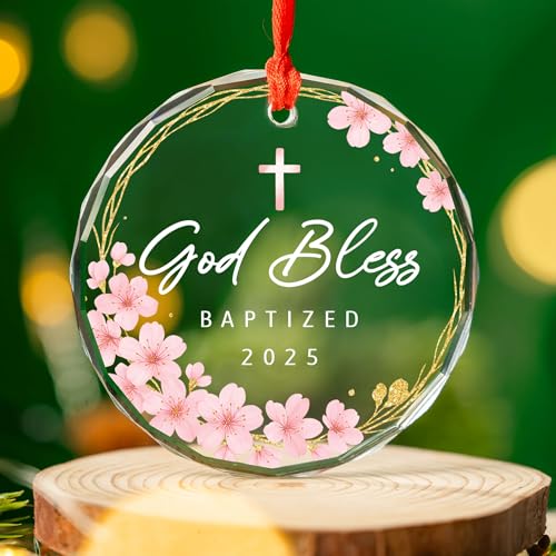 God Bless Baptized Ornament 2025 - Acrylic Keepsake Gift