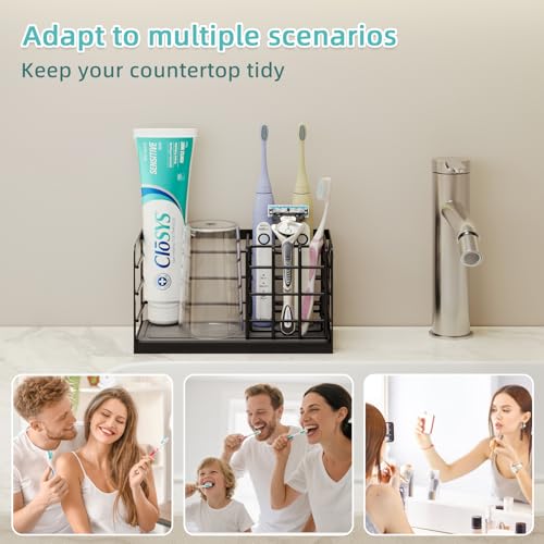 NANAGIFTREE Rust-Proof Toothbrush Holder with Instant-Drying Stone Base