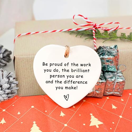 Ceramic Heart Ornament - Thank You Gift for Coworkers & Teachers