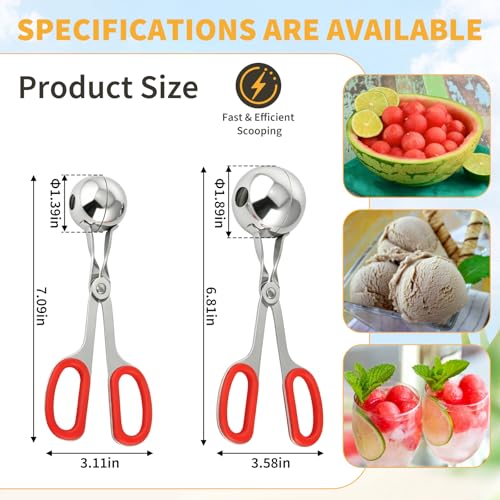 Stainless Steel Cake Pop Scoop Set, 2-Pack Non-Stick Cookie Dough Ball Maker