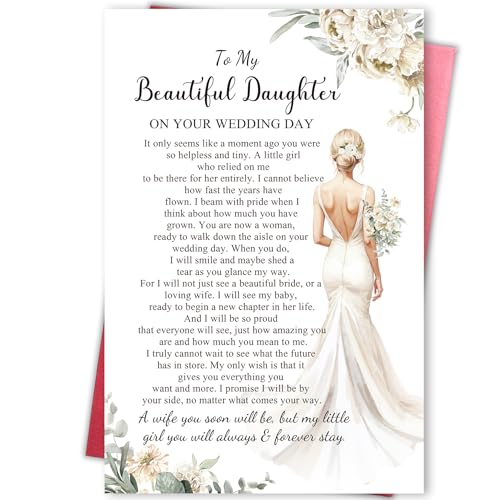 To My Daughter on Your Wedding Day Card - Heartfelt Gift from Parents
