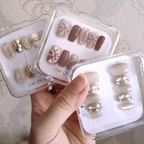 14-Piece Clear Acrylic Nail Storage Box with Adhesive Tape