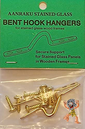 Aanraku Brass Bent Hooks for Stained Glass Panels - 2 Pack