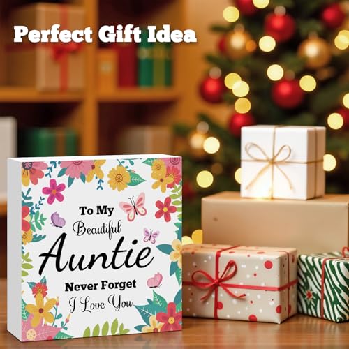 Aunt-Style Wooden Sign for Home Office Desk Decor - Christmas Birthday Gift from Niece Nephew - Variation 5