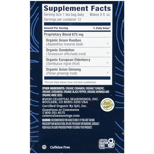 Organic Turmeric Spice Wellness Tea – Herbal Tea for Daily Support, 12 Bags