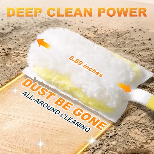 JOYMOOP Electrostatic Duster with 2 Handles & 24 Yellow Refills