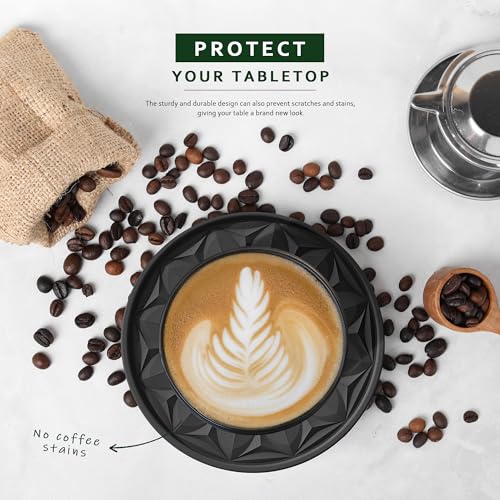 Lazebox Silicone Coasters Set of 8 - 4 Inch Non-Slip & Easy Clean
