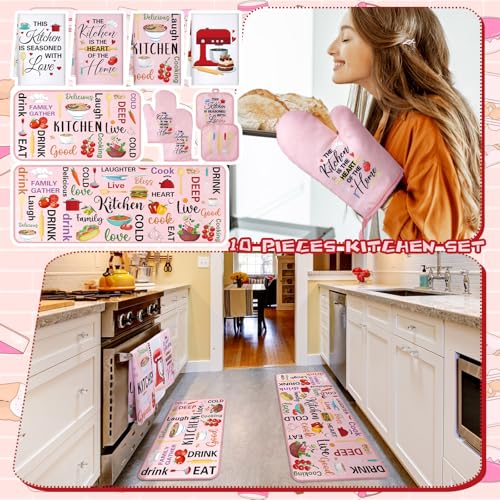 Pink Christmas Kitchen Decor Set - Food Accessories & Household Items - Pastel Pink