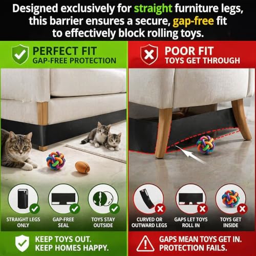 Under Sofa Toy Blocker - 2 Pack Furniture Gap Bumper, 4.3 in