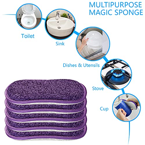 Durable Reusable Kitchen Sponges - Pack of 5 | Non-Scratch Scrub Pads