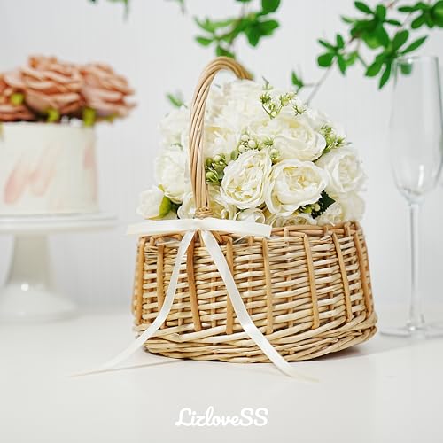 Ivory Satin Ribbon Bows with Twist Ties - 50 Pack, 5x7 Inch