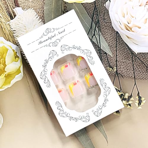 Press on Toenails with Designs and Charms Acrylic False Toe Nails JZ065