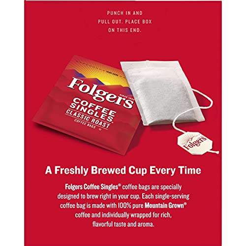 Folgers Classic Roast Coffee Singles, 19 Count - Medium Roast