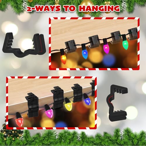 Christmas Light Clips for Fascia Board - 7/8 Inch Black, Variation 50