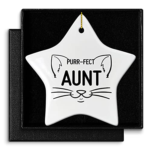 Christmas Ornament Gift for Aunt - Purr-FECT Aunt Keepsake from Niece Nephew I Variation I