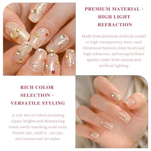 Gmlawsc 2000 PCS Crystal Nail Rhinestones Set Flatback 3D Gems for DIY Manicure