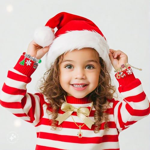 Christmas Advent Calendar Jewelry Kit with Charms and Bracelets for Kids