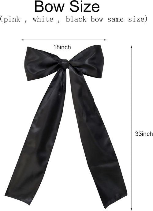 Big Black Bow | Large Satin Ribbon Birthday Decorations - Perfect for Bachelorette, Baby Shower & Weddings