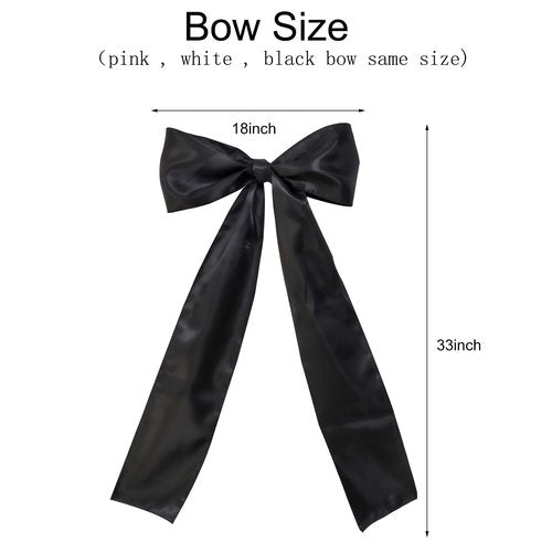 Big Black Bow Birthday Decorations , Large Black Bows Satin Ribbon Bow Themed Party Decorations,Coquette Party Background Wall Bow for Home Decor Bachelorette Baby Shower Bridal Shower Wedding
