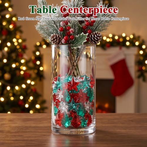 Christmas Vase Filler Acrylic Gems Set - Red & Green 200 Pcs B#