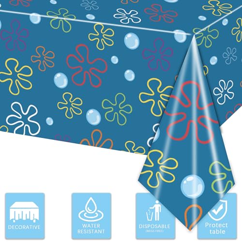 Ocean-Themed Tablecloth Set - 3PCS Vibrant Undersea Party Covers
