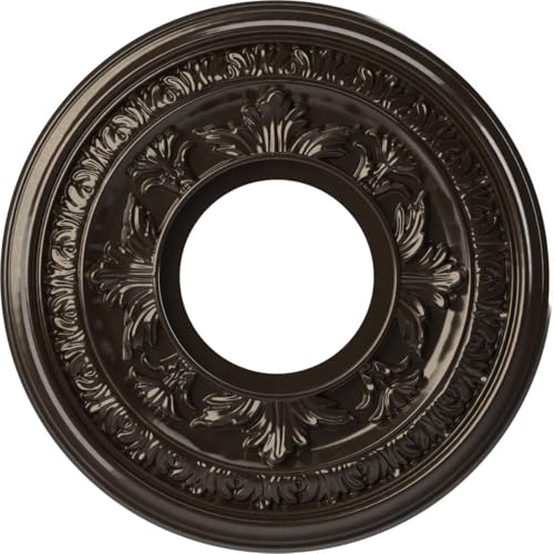 Ekena Millwork Baltimore 10-Inch PVC Ceiling Medallion, Metallic Rustic Mist