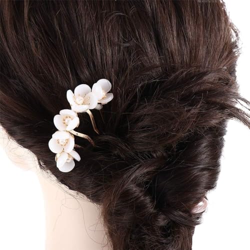 Chinese Style Vintage Hair Fork - 4 Prong U Shaped Hairpin Stick Green