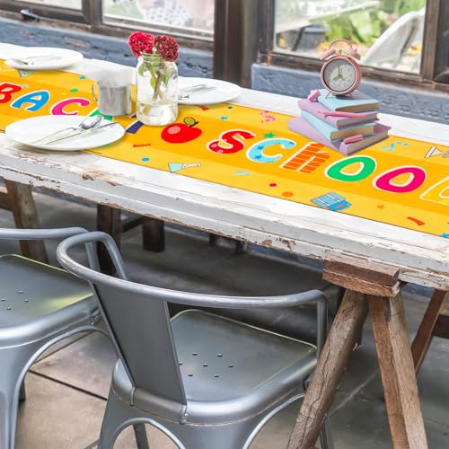 JMZYJZH Pencil Table Runner for Back to School Classroom & Party Decor