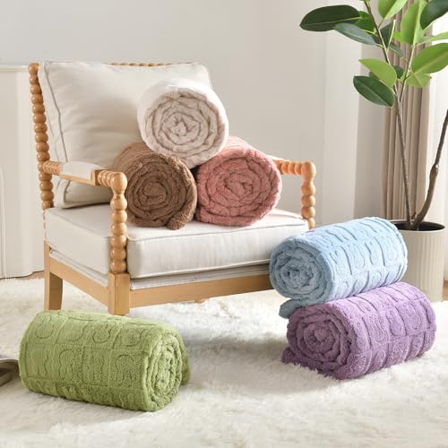 Sage Green Bunny Checkered Throw Blanket, 50"x60" - Soft & Cozy