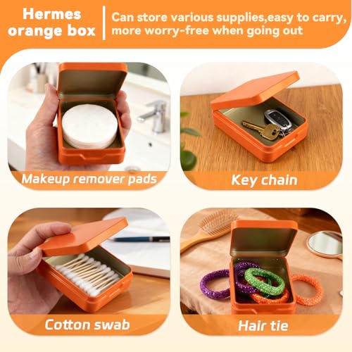 4-Pack Portable Makeup Sponge & Cotton Pad Holder - Orange