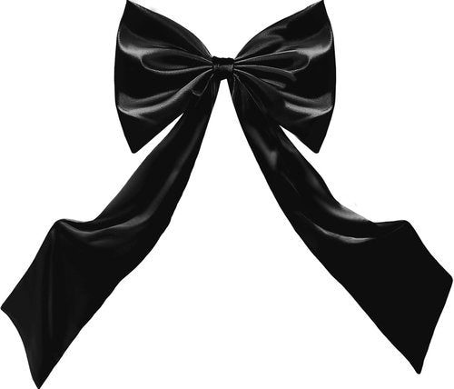 Coquette Giant Black Satin Bow - 24 x 42 Inches | Elegant Room Decor & Birthday Party Backdrop