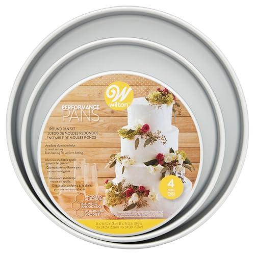 Wilton 4-Piece Round Cake Pan Set - PFAS-Free, 8-14 in.