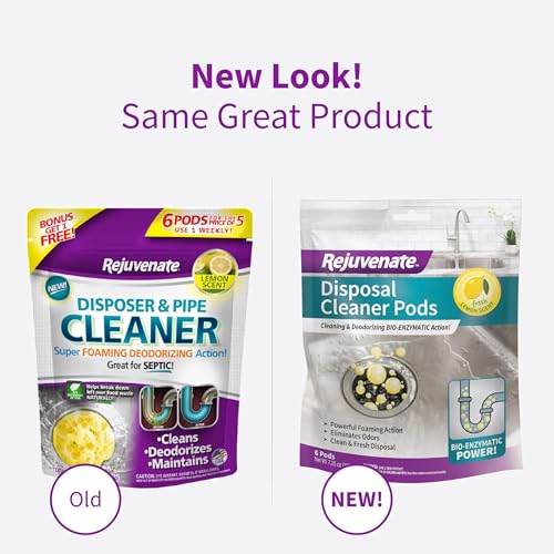 Rejuvenate Disposal Cleaner Pods, Lemon Scent, 6 Count (Pack of 2)