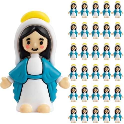 30 Mini Virgin Mary Figurines - Religious Statues for Gifts & Decor