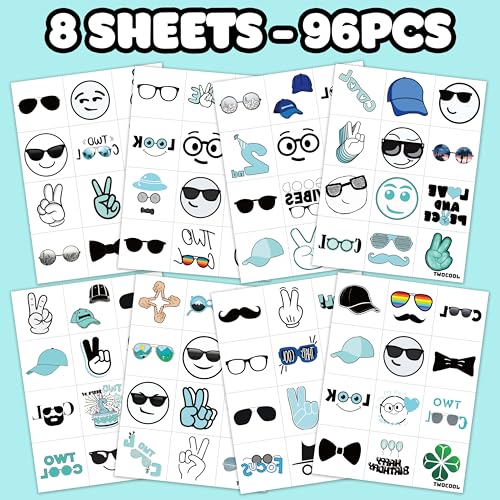 Two Cool Temporary Tattoos for Kids 96PCS Party Favors