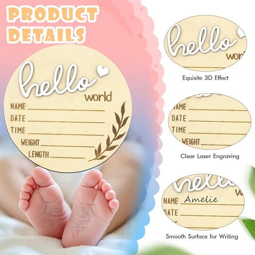 Hello World Newborn Sign for Boy - Gender Reveal Announcement