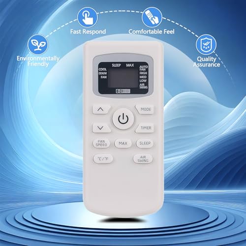 Replacement Remote Control for Black + Decker Portable AC Models BPACT12WT, BPACT14HWT, BPACT14WT, BPACT08WT, BPACT10WT
