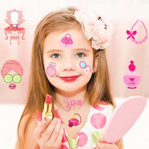 Spa Party Temporary Tattoos for Girls - 110 Pcs Waterproof Fake Tattoos