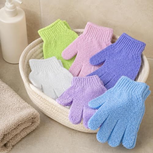 Fundrem Exfoliating Bath Shower Gloves 12 Pcs Body Scrub Mittens