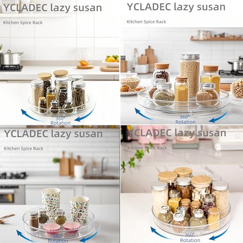 Lazy Susan Turntable - 9.25" Rotating Organizer for Kitchen & Bathroom